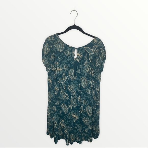 FREE PEOPLE Blue Floral Ruched Long Sleeve Mini Tunic Dress XS - Picture 11 of 14